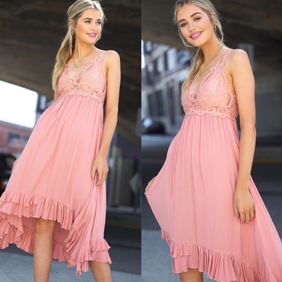LILITH Boho chic Dress - PEACH - Picture 3 of 4